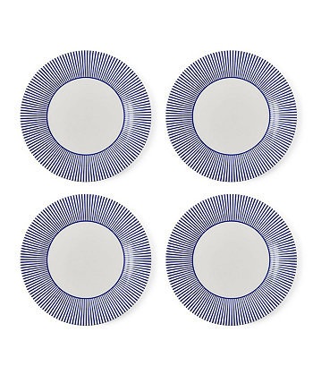 Blue Italian Steccato Dinner Plates, Set of 4 Spode