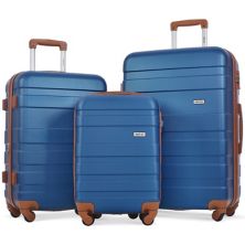 Наборы чемоданов Merax, расширяемый твердый корпус из АБС-пластика, 3 предмета, чемодан с твердой поверхностью и замком TSA Merax