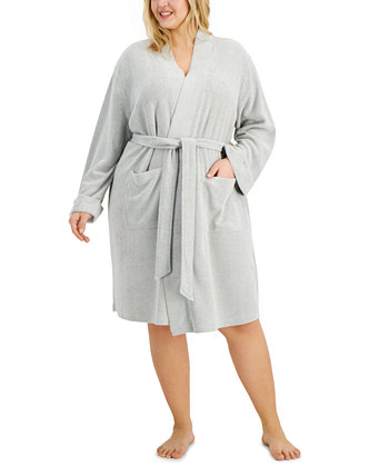 Plus Size Solid Wrap Robe, Created for Macy's Charter Club