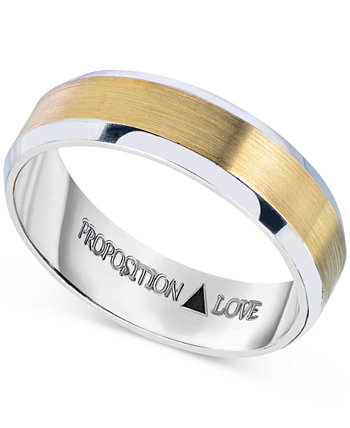 Мужское обручальное кольцо из белого и желтого золота 585 пробы Proposition Love