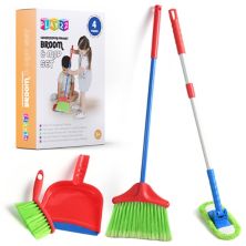 Kids Cleaning Set 4 Piece Set - Toy Cleaning Set Includes Broom, Mop, Brush, Dust Pan Play22