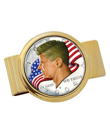 Зажим для монет с американским флагом JFK Half Dollar American Coin Treasures