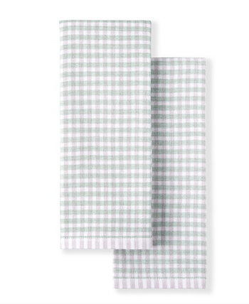 Набор кухонных полотенец двойного назначения в клетку, набор из 2 упаковок, 16 x 28 дюймов Martha Stewart