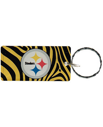 Multi Pittsburgh Steelers Zebra Печатный акриловый брелок с цветным логотипом команды Stockdale