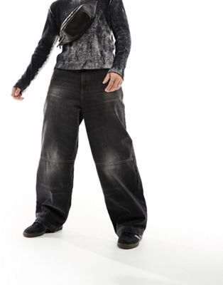 Черные мешковатые джинсы COLLUSION X000 с низкой посадкой и рабочей одеждой Collusion