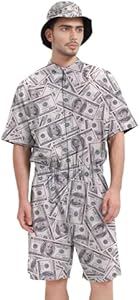 Male Hawaiian Rompers Personalized Graphic Printed Jumpsuit for Men with Bucket Hats Wilumi