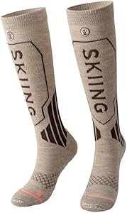 Merino Wool Ski Socks, Cold Weather Socks for Snowboarding, Snow, Winter, Thermal Knee-high Warm Socks, Hunting Biscmatt