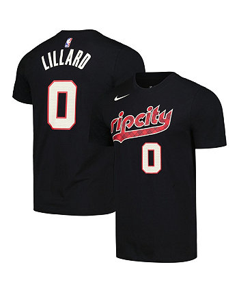 Men's Damian Lillard Black Portland Trail Blazers 2023/24 City Edition Name and Number T-shirt Nike