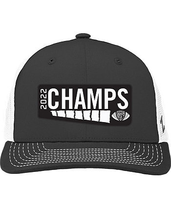 Men's Charcoal, White Utah Utes 2022 PAC-12 Champions Locker Room Adjustable Hat Zephyr