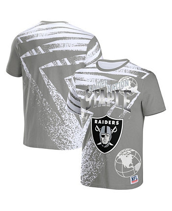 Мужская футболка с коротким рукавом NFL X Staple Grey Las Vegas Raiders Team Slogan с принтом по всей поверхности NFL