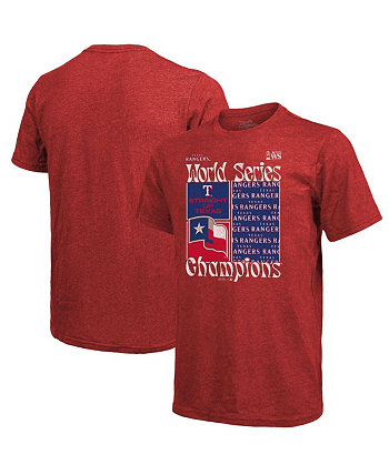 Мужская красная футболка с квадратным логотипом «Техасские рейнджеры Мировой серии 2023» Majestic