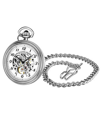 Мужские серебряные карманные часы из нержавеющей стали 48мм Stuhrling