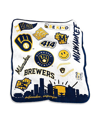 Плюшевое плед Milwaukee Brewers 50 x 60 дюймов Native Raschel Logo Brand