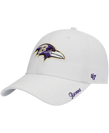 Белая регулируемая шляпа с логотипом Baltimore Ravens Miata Clean Up Logo '47 Brand