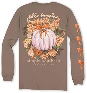 Simply Southern Hello Pumpkin - Adult Long Sleeve Simply Southern