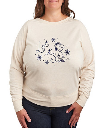 Женская Футболка Hybrid Apparel Plus Size Peanuts Let It Snow Graphic Hybrid Apparel