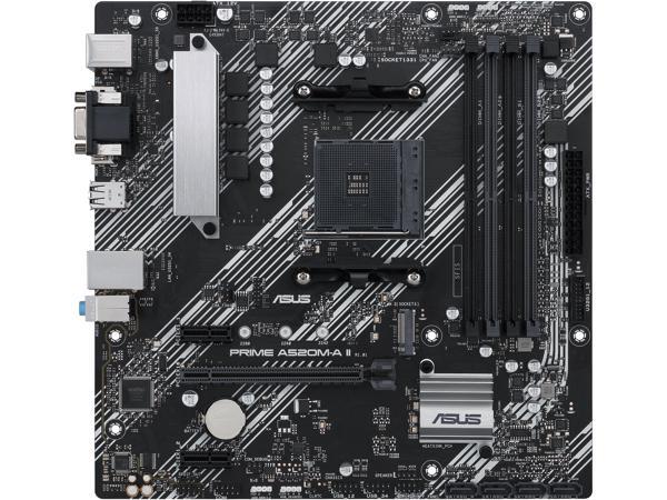 ASUS PRIME A520M-A II/CSM AMD AM4 (Ryzen 5000 Series) Micro ATX Commercial Motherboard (ECC Memory, M.2 Support, 1Gb Ethernet, DP/HDMI 2.1/D-Sub, 4K@60HZ, USB 3.2 Gen 1 Type-A, ARGB Header with AURA Sync and ASUS Control Center Express) ASUS