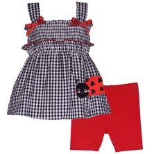 Baby & Toddler Girl Bonnie Jean Ladybug Patch Peplum Dress & Biker Shorts Set Bonnie Jean