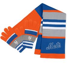 Women's WEAR by Erin Andrews New York Mets Stripe Glove & Scarf Set Unbranded