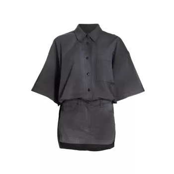 Pre-Styled Short-Sleeve Mini Shirtdress Alexander Wang