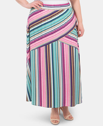 Plus Size Pull-On Striped Skirt NY Collection