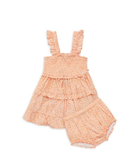 Двухсекционное платье с принтом для маленьких девочек и усилитель; Краткий набор Andy & Evan