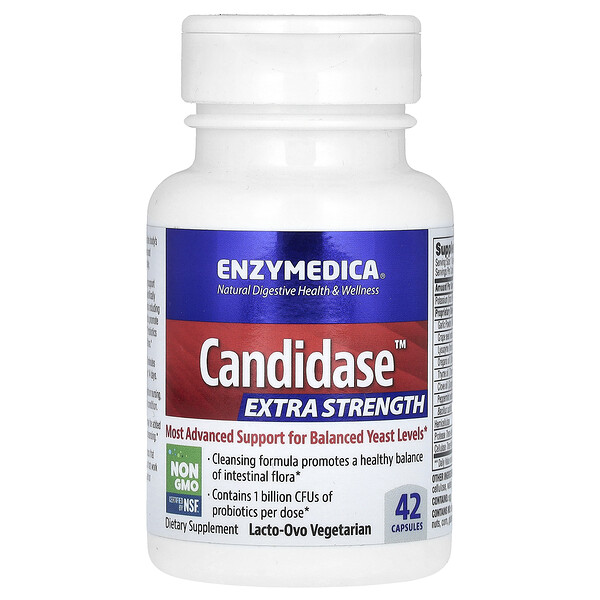 Candidase, Extra Strength, 42 капсулы Enzymedica