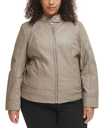Женское кожаное пальто больших размеров со стегаными плечами, созданное для Macy's GUESS