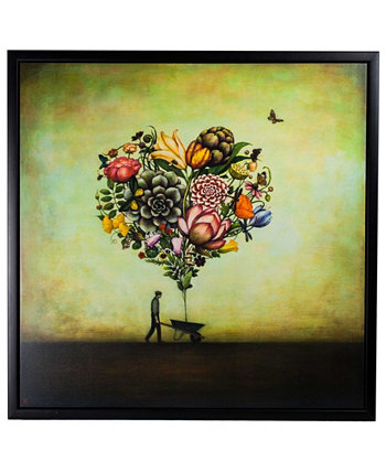 Американский художественный декор Big Heart Botany By Duy Huynh Искусство на холсте в рамке Crystal Art Gallery