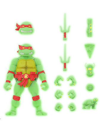 Фигурка Teenage Mutant Ninja Turtles Raphael Mutagen Ooze Glow 7 дюймов Ultimates SUPER7