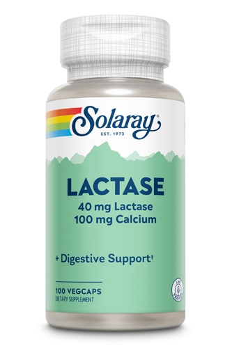 Лактаза Solaray — 40 мг — 100 растительных капсул Solaray