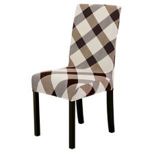 Dining Room Removable Washable Seat Chair Cover Protector Plaid Pattern PiccoCasa