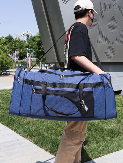 для мужчины Спортивная сумка с текстовой вышивкой большой емкости SHEIN