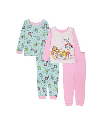 Пижама для маленьких девочек, комплект из 4 предметов Paw Patrol