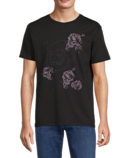 Floral &amp; Skull Graphic Tee TRUTH BY REPUBLIC