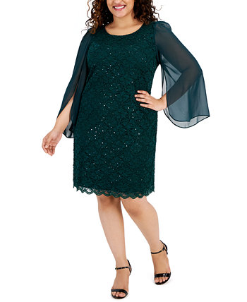 Кружевное платье-футляр больших размеров с пайетками Connected