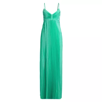 Asra Satin Pleated Gown Likely