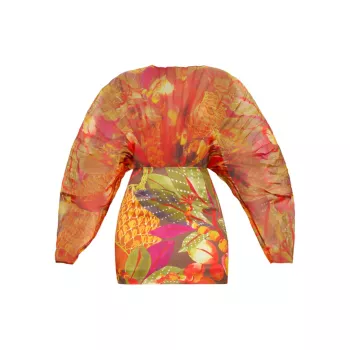 Мини-платье Odi из тропической плиссированной органзы Andrea Iyamah