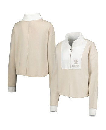 Женская коричневая, белая куртка Kentucky Wildcats с цветными блоками и молнией на четверть Gameday Couture