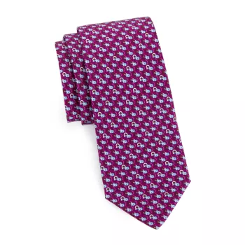 Шелковый галстук с принтом «Мышь» Ferragamo