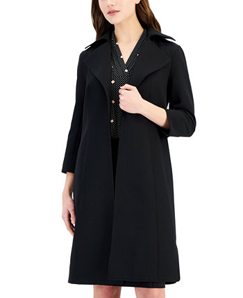 Женское пальто-топпер с широким воротником и рукавами 3/4 Anne Klein