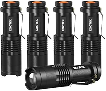 Kootek Mini LED Flashlights Pocket Pen Flashlight 5 Pack Ultra Bright 300 Lumens Handheld Flashlights Adjustable Focus Small for Kids Child Camping Cycling Hiking Emergency Torch Light Kootek