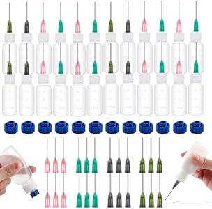 12PCS Glue Applicators Bottles,30ml Plastic Squeezable Dropper Bottles with Blunt Needle Tip 14ga 16ga 18ga 20ga for Glue Applications,Paint Quilling Craft and Oil Squeezable Dropper Bottles Crafting BAOFALI