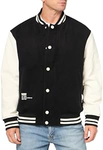 DKNY Mens Wool Blend Varsity Bomber DKNY