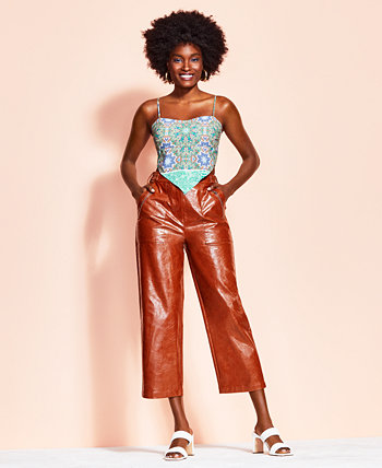 Укороченные брюки из искусственной кожи, созданные для Macy's Royalty by Maluma