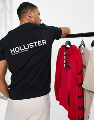 Черная футболка с логотипом на спине Hollister Hollister