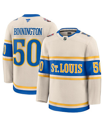 Men's Jordan Binnington Cream St. Louis Blues 2025 NHL Winter Classic Premium Player Jersey Fanatics