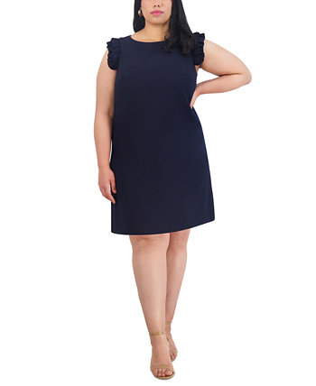 Plus Size Ruffle-Shoulder Shift Dress Jessica Howard