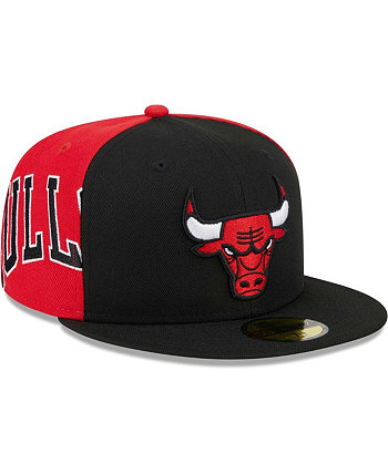 Мужская черная, красная приталенная шляпа Chicago Bulls Gameday Wordmark 59FIFTY New Era
