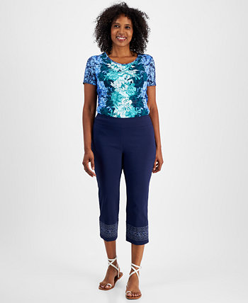 Women's Embroidered-Hem Capri Pants, Created for Macy's J&M Collection